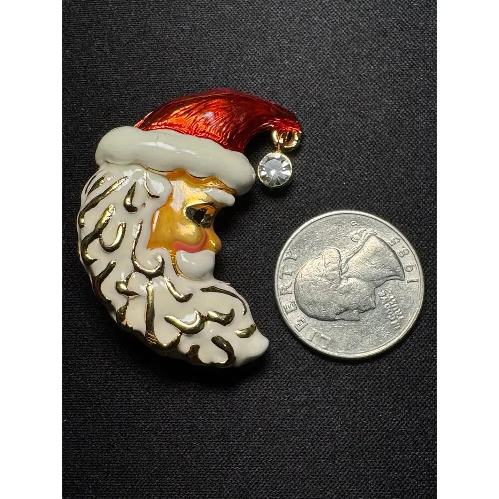 Vintage Christopher Radko Enamel Santa Claus Brooch